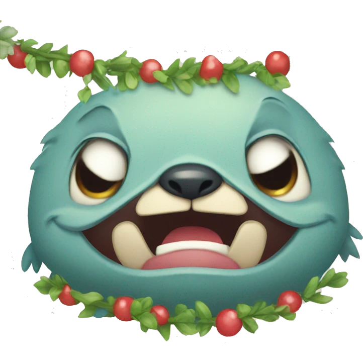 Stitch with garlands emoji