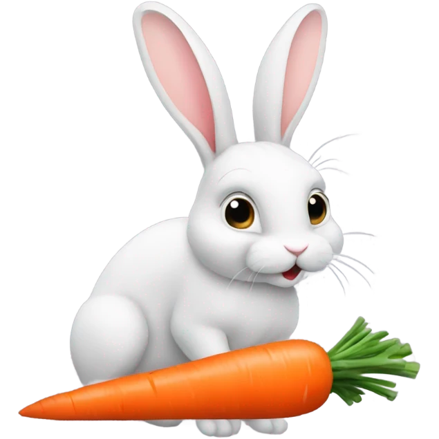 Bunny eating a carrot emoji