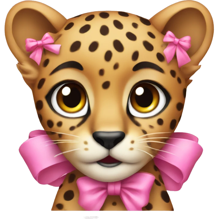 cheetah with pink bow emoji