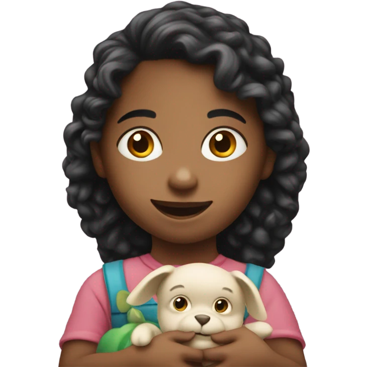 5 year old child with doll portrait emoji