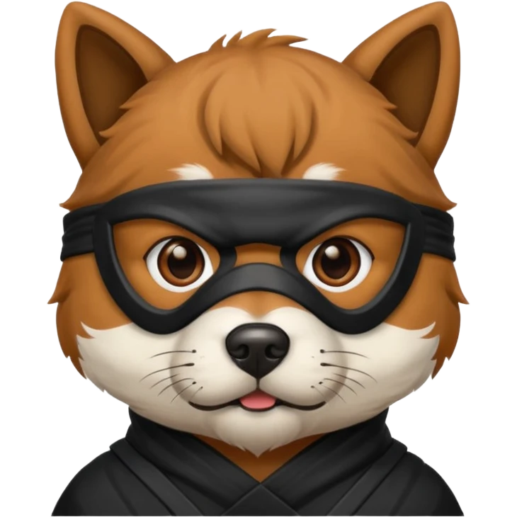 Dog wearing ninja mask emoji