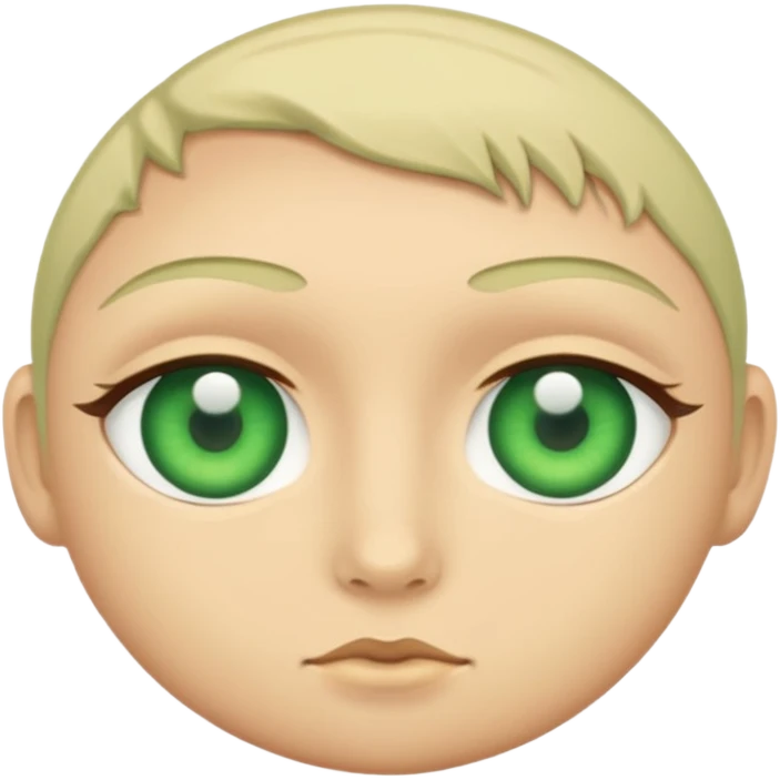 make two eyes and make them green emoji