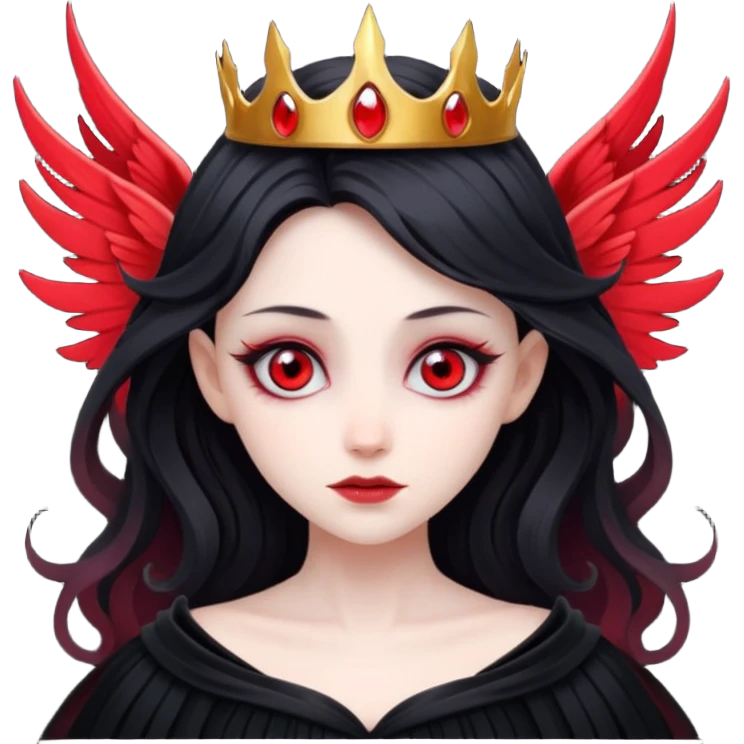 Dark fairy queen – Black gown, red eyes, wings


























 emoji