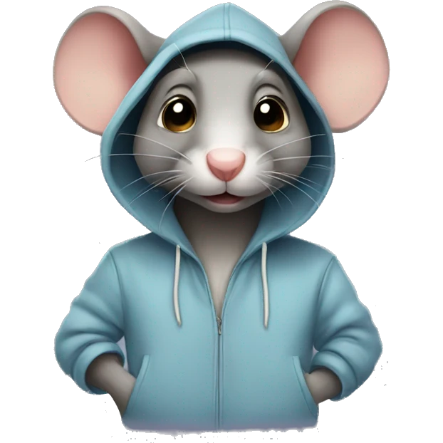 Rat wearing hoodie  emoji
