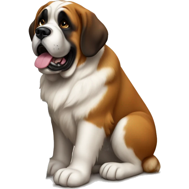 St Bernard with whiskey barrel around neck emoji