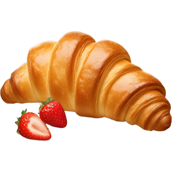 Croissant  with strawberry’s emoji