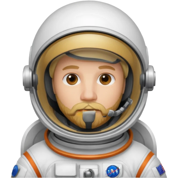 astronaut, white suit and helmet ,with blonde beard emoji