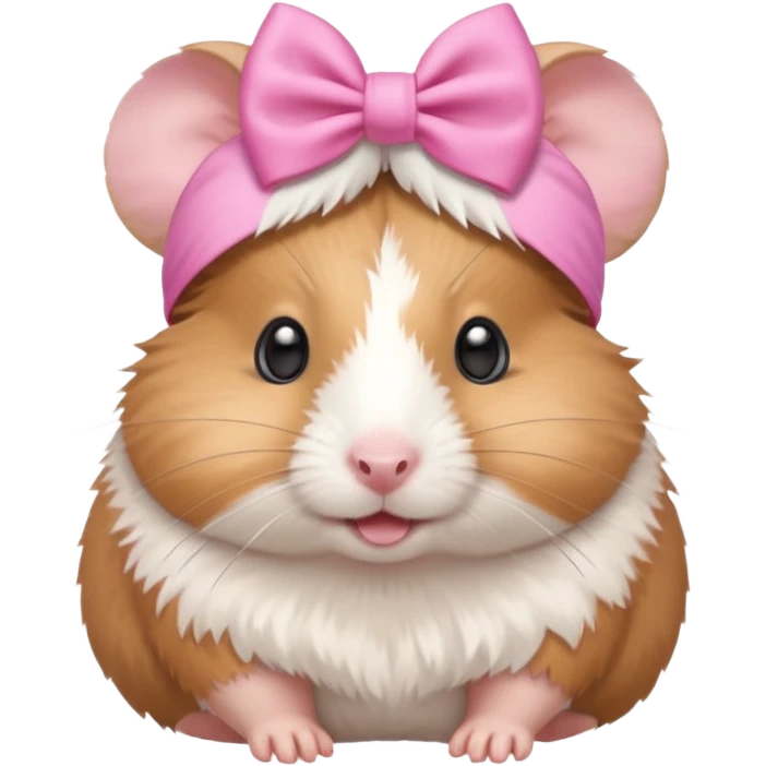 cute hamster wearing a bow on its head emoji
