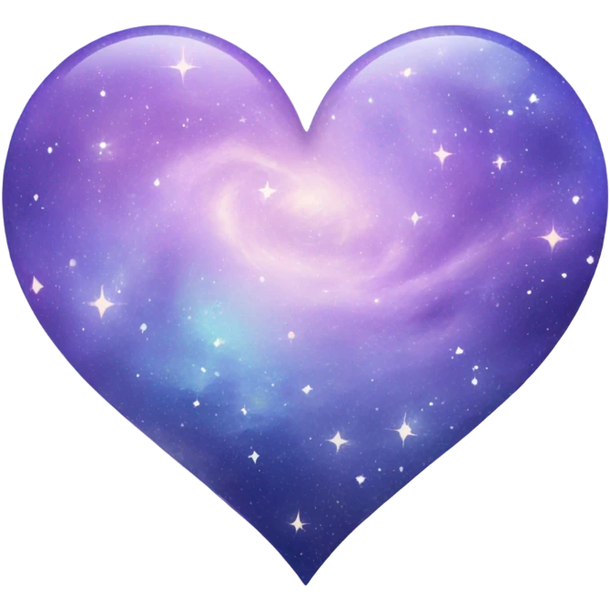 Pastel purple blue galaxy heart  emoji