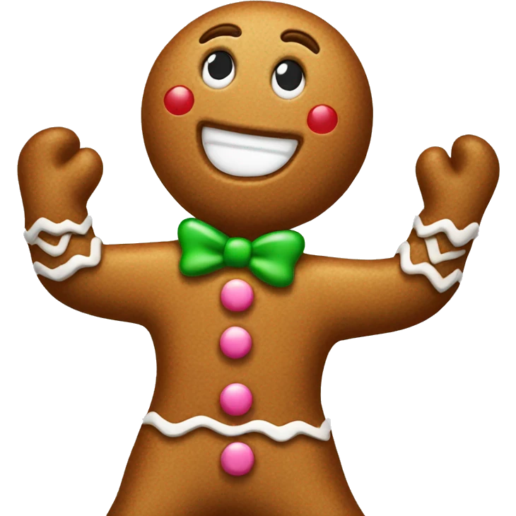 dancing gingerbread man emoji