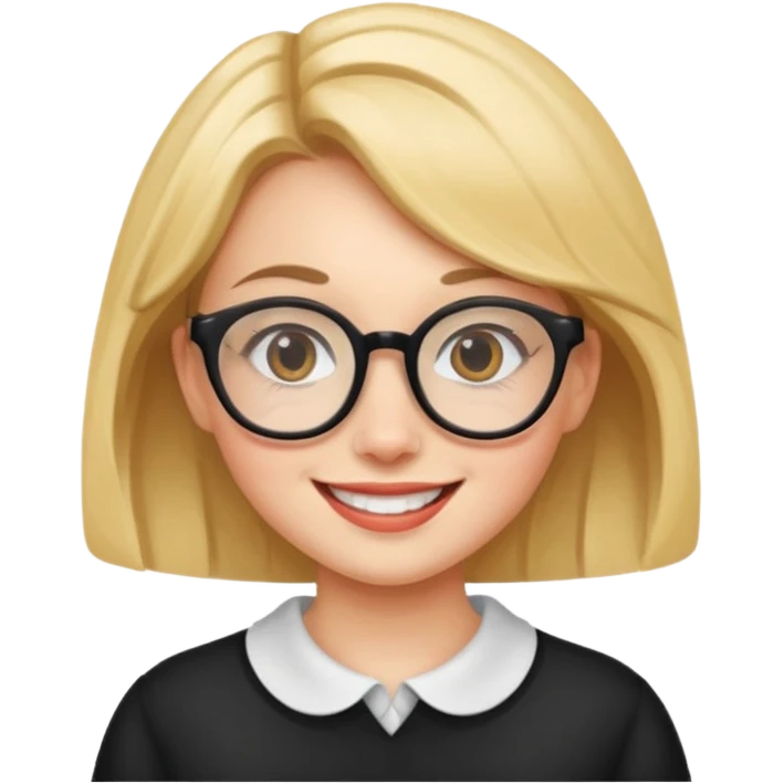 big spects with girl smile emoji