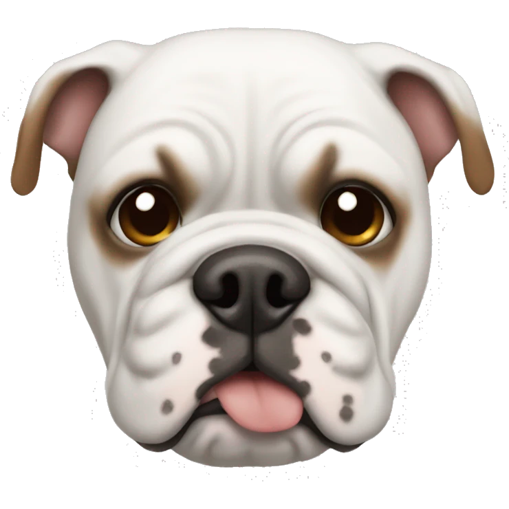 white bulldog with brown ears emoji