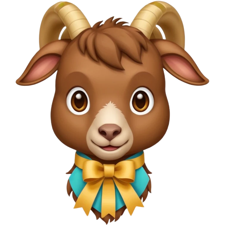 brown goat with ribbon pookie emoji