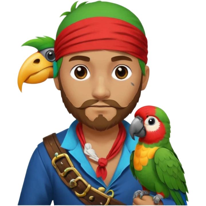 pirate and parrot emoji