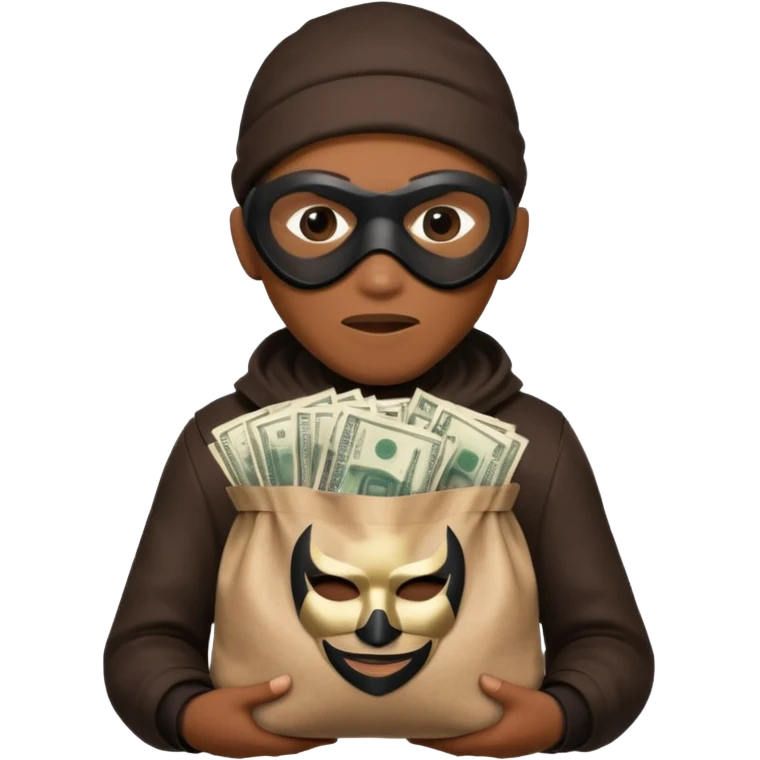Ladrão com saco de dinheiro emoji eveito Mandela emoji