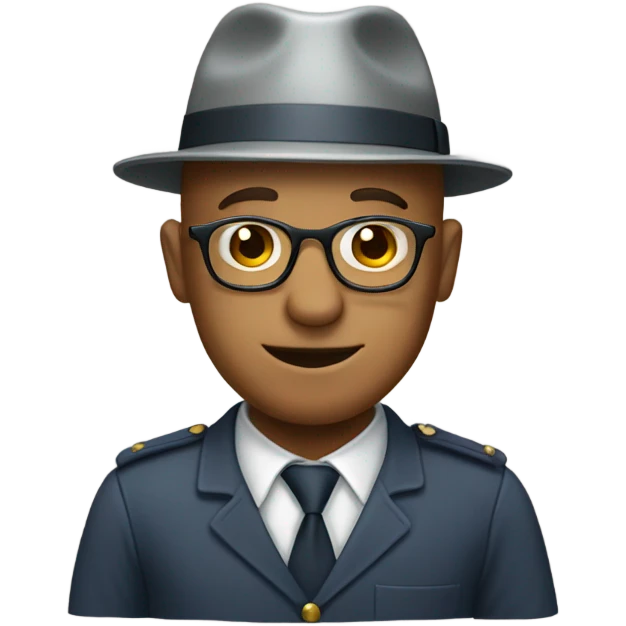 bald male with glasses tin hat emoji