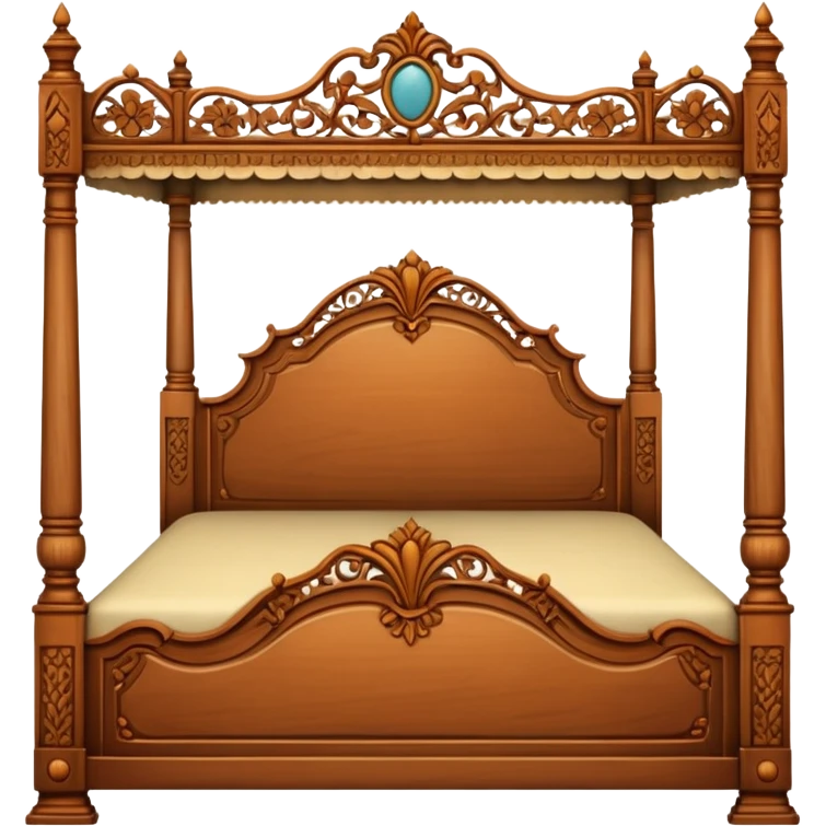 vintage antique old wooden warm-colored aesthetic bed emoji
