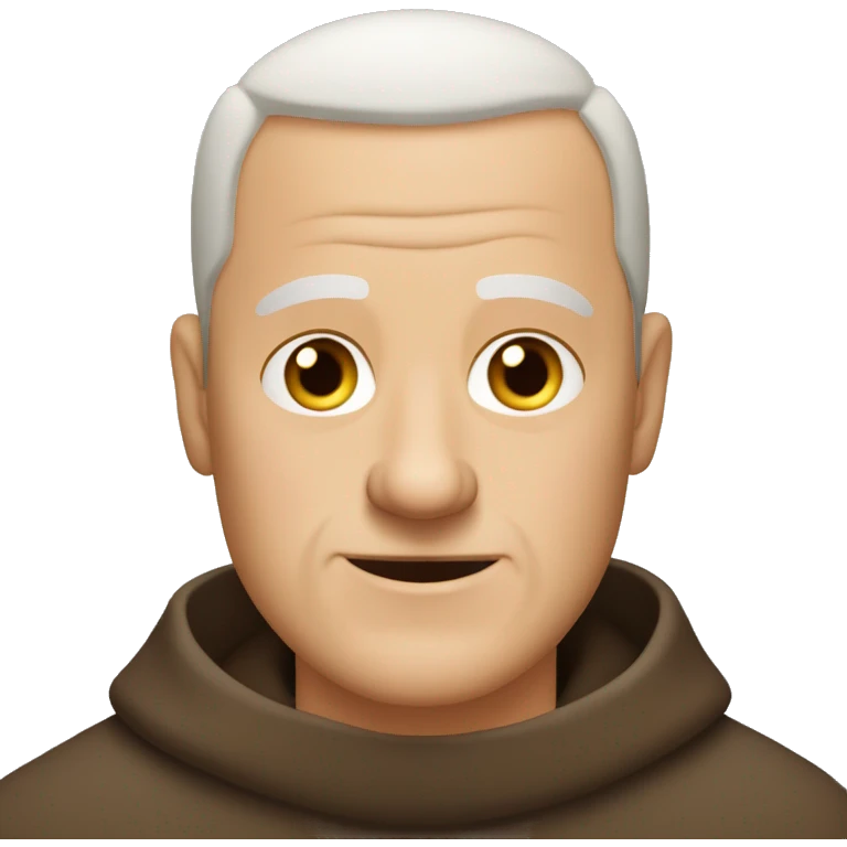 A middle-aged white male friar with a grizzled appearance, buzz cut, and a square jaw. emoji