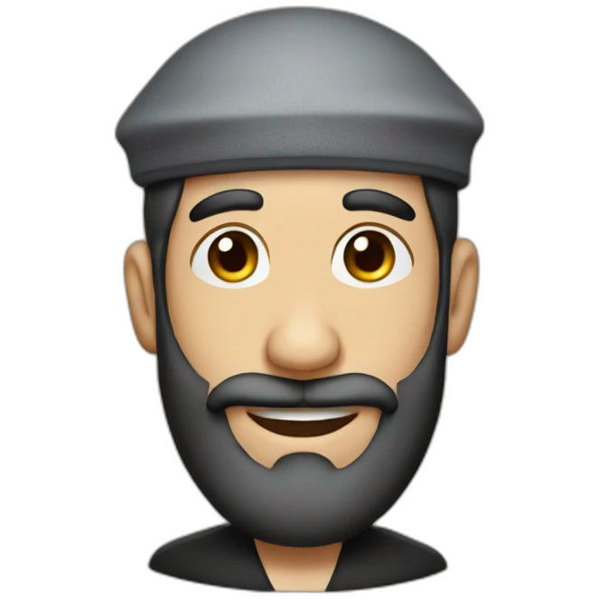 A jewish with ear hair wearing a kippa emoji
