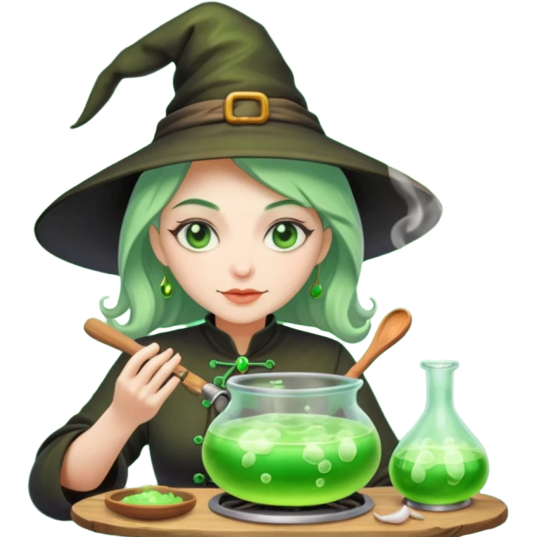 green witch cooking potion emoji