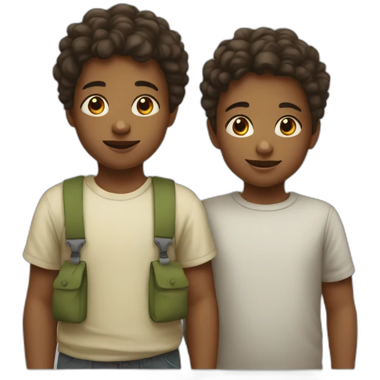 A young child and his older sibling emoji
