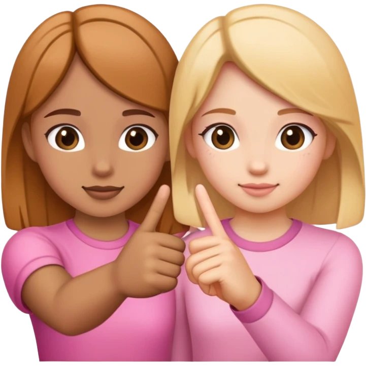 Two girls making a pinky promise  emoji