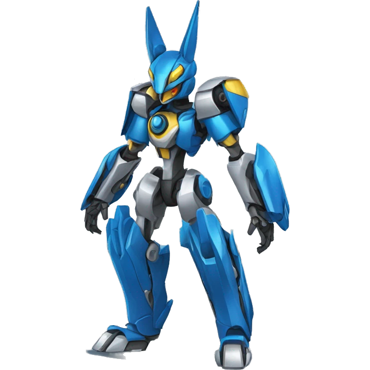 Futuristic mechanical medabot-lucario-mecha full body emoji