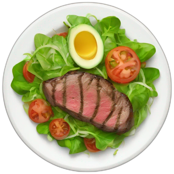 salad and steak emoji