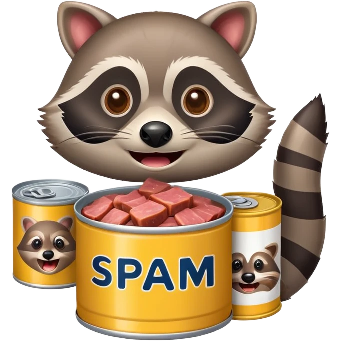 SPAM MEAT raccoon EMOJI  emoji
