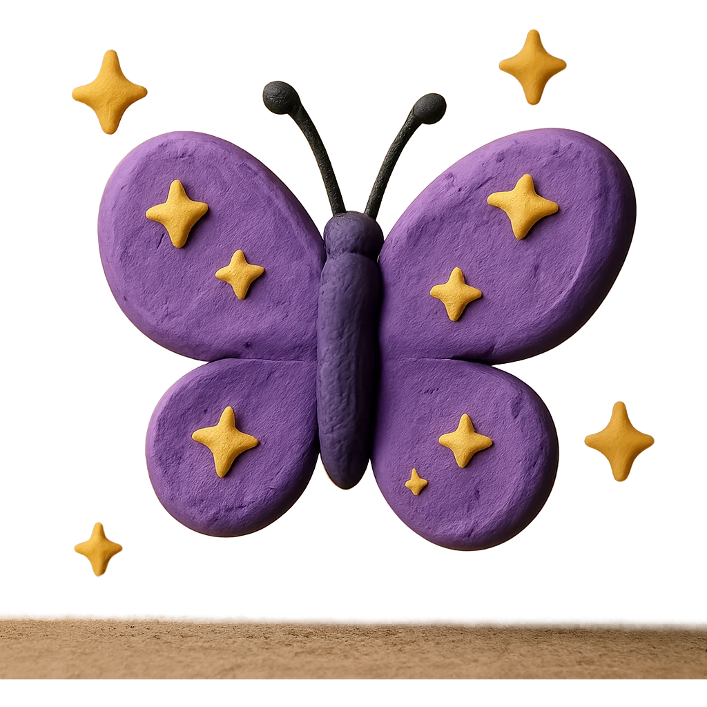 purple butterfly with sparkles emoji