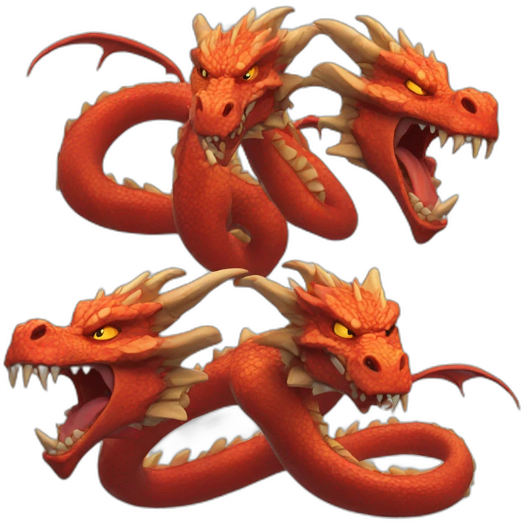 Three headed dragon angry emoji