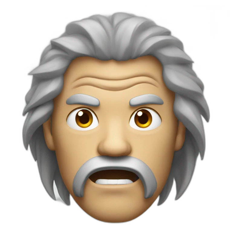 a angry man with long hairs emoji