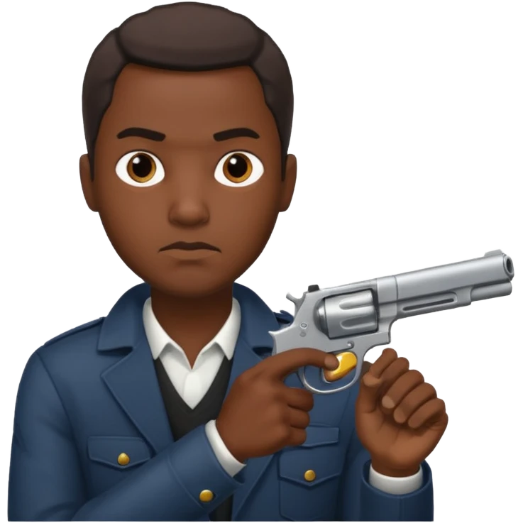 Black guy with gun emoji