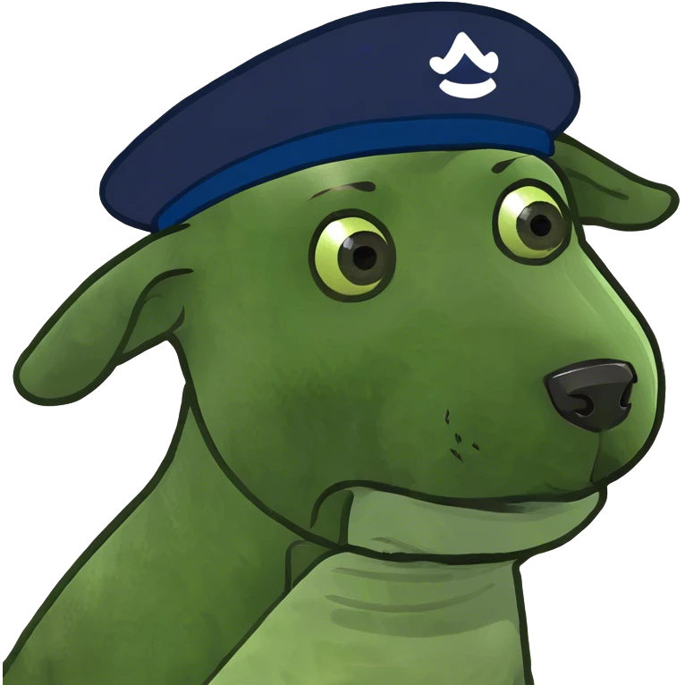 dog wearing small cap emoji