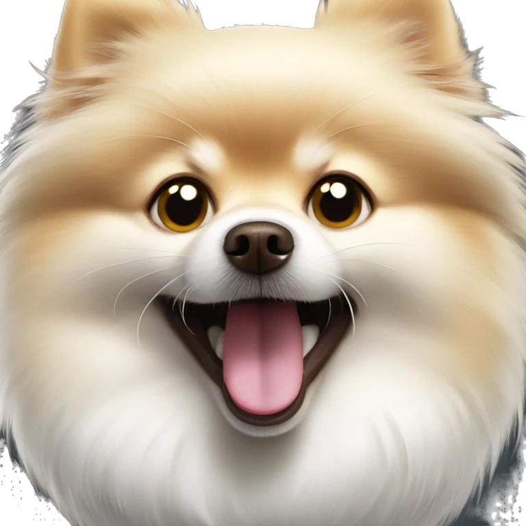 White Pomeranian Spitz yawns emoji