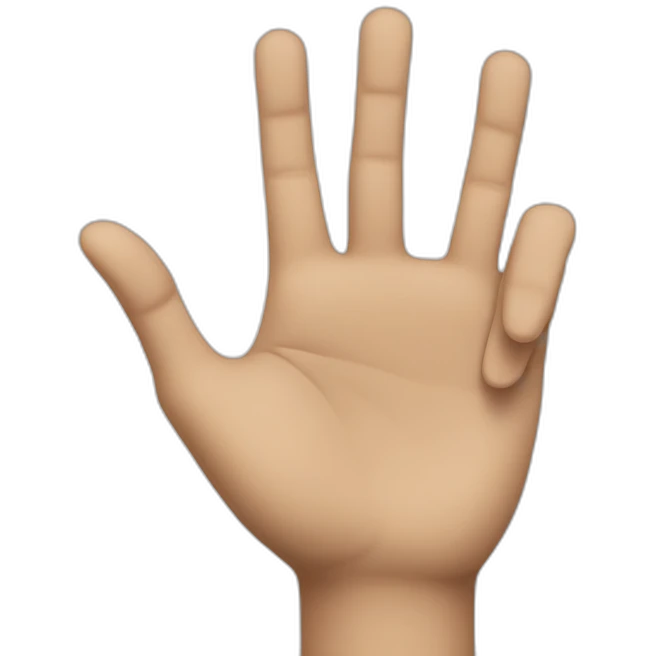Hand with two fingers up oposed emoji