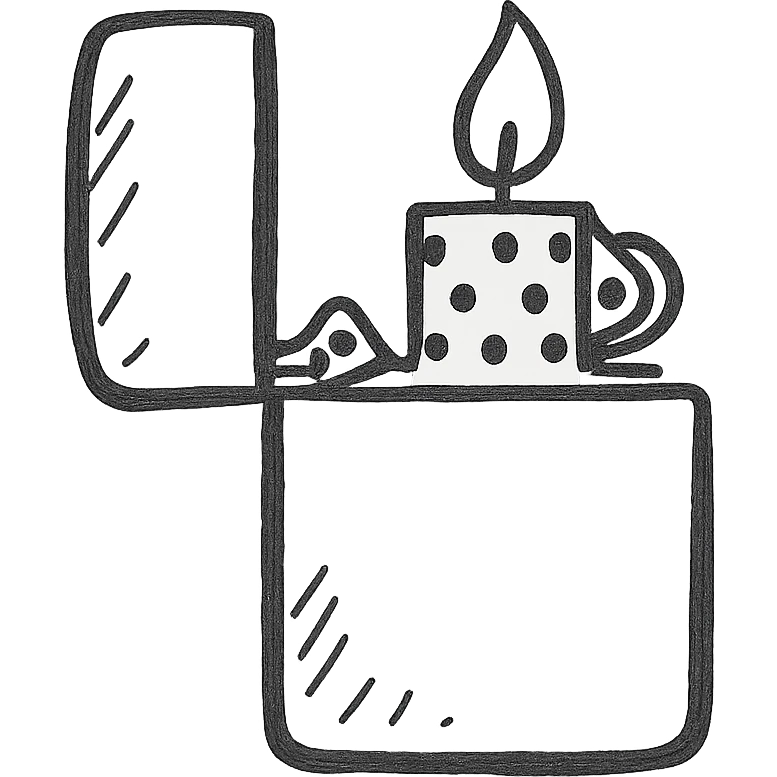 Zippo Lighter, red emoji