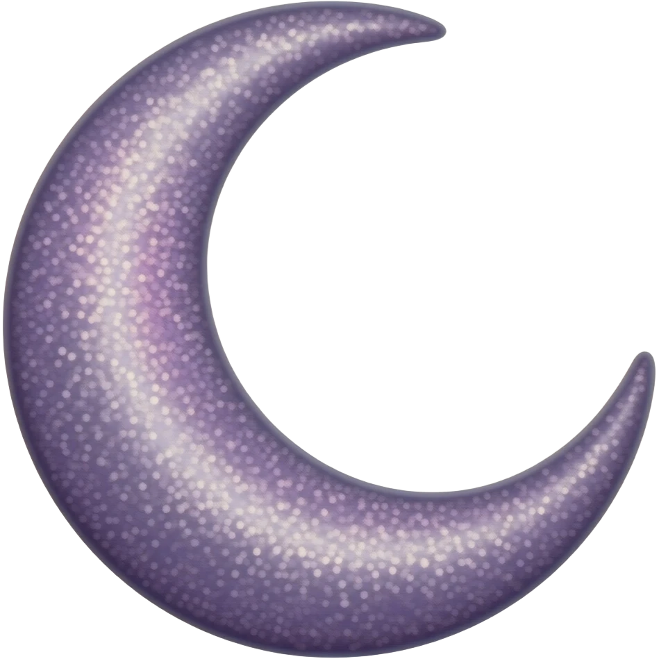 purple crescent moon sparkling and shinny emoji