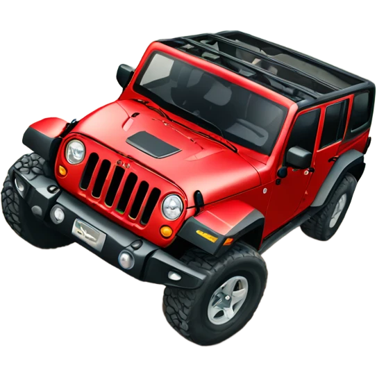 Red jeep wrangler unlimited rock crawling emoji