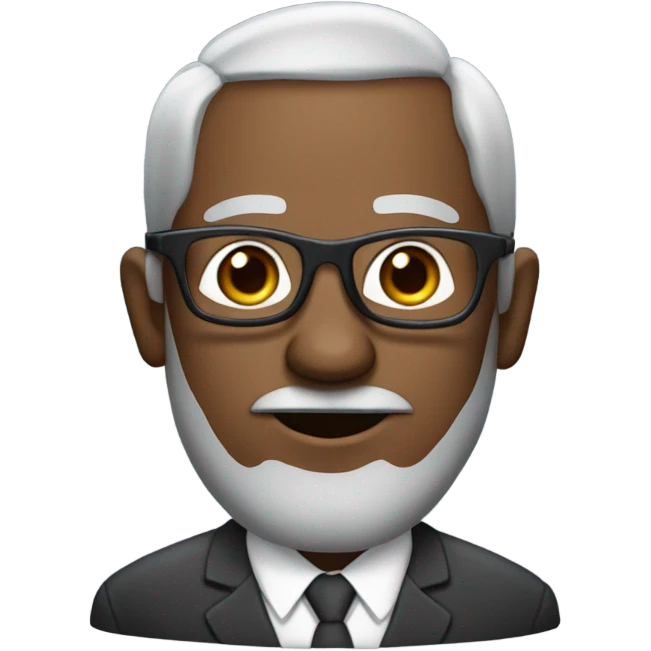 berry sanders with small round face and suit and glasses and buzz cut and small black eyes and small gray beard and small black eyes and wrinkled forehead emoji