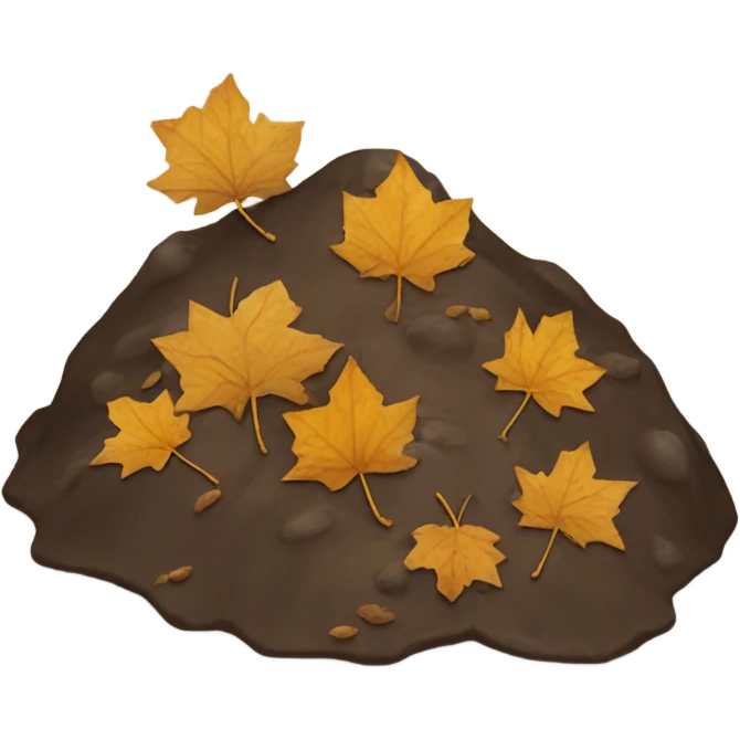 Small wet hill with dead leaves on it  emoji