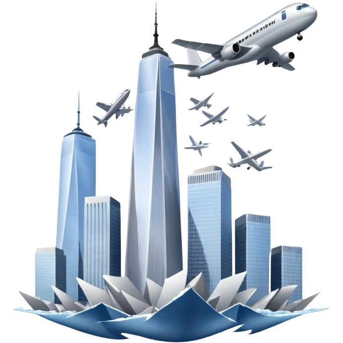 Plane flying into world trade center emoji