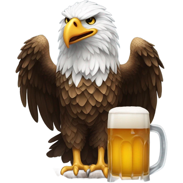 Eagle drinking beer emoji