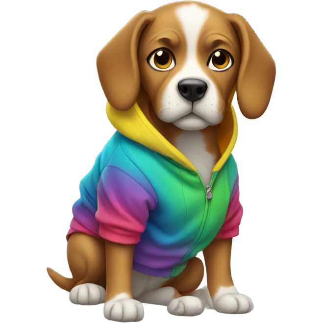 Dog wearing hoodie emoji