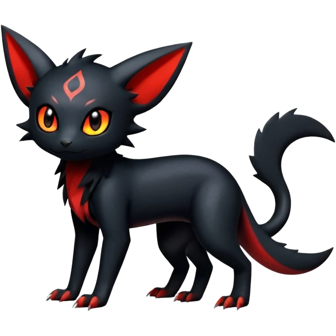 Dark Cute Shiny Edgy Litten-Salandit-Umbreon-Fakémon-hybrid-creature (full body)  emoji