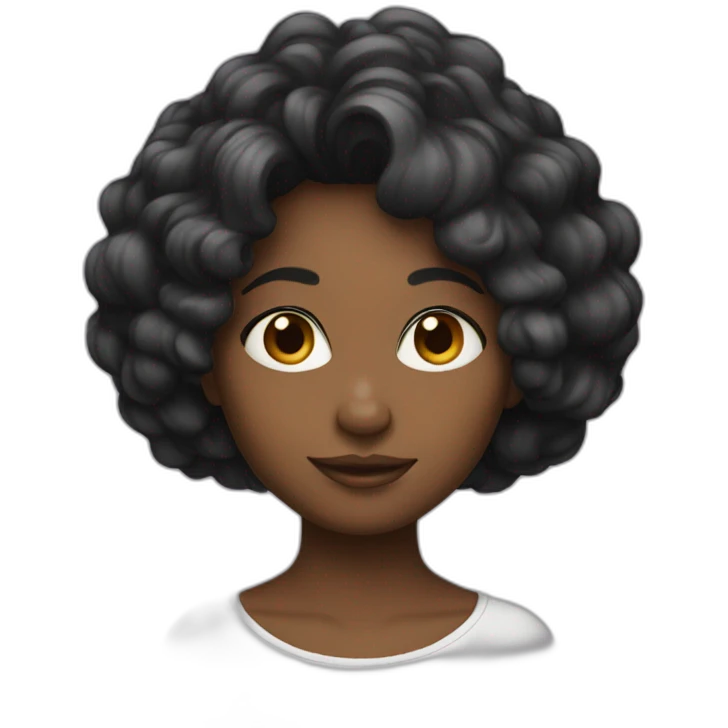 Fille cheveux noir emoji