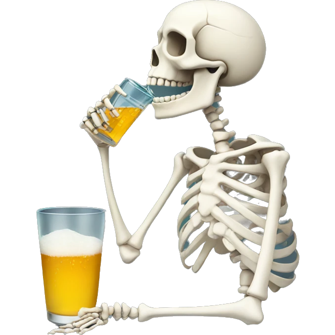 Skeleton drinking emoji