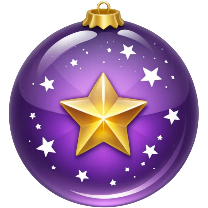 Bola de cristal roxa com estrela dourada brilhante dentro emoji