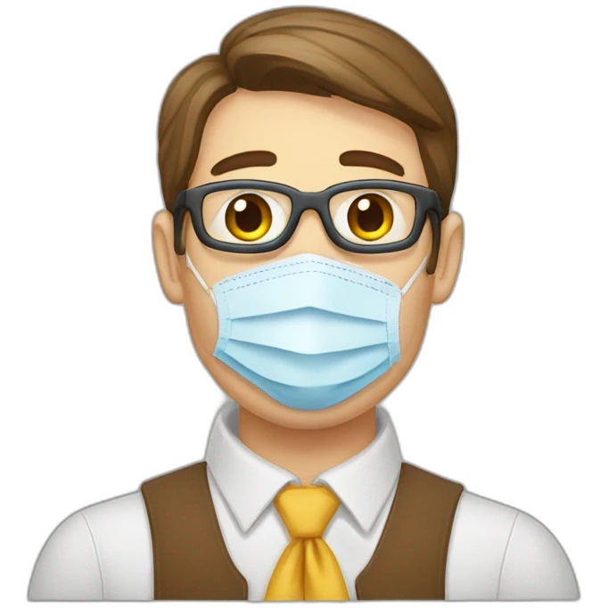 Sick influenza Bavarian nerd emoji