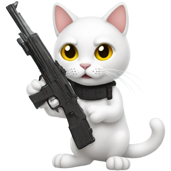 Cat with a gun emoji